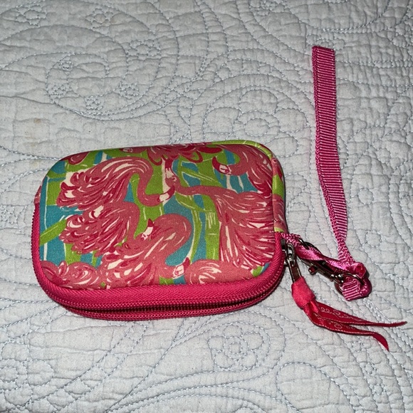 Lilly Pulitzer zip around padded wallet flamingo print - Picture 3 of 6